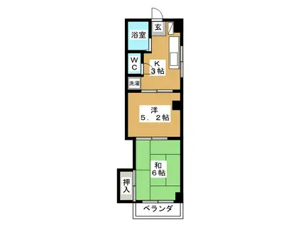 コーポハナワ(2K/3階)の間取り写真