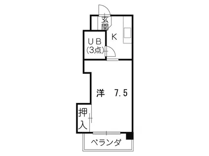 レジデンス浅間(1K/2階)の間取り写真