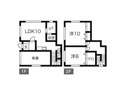 ル・シャトーII(2LDK/1階)の間取り写真