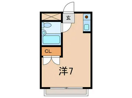 苦楽園プラザ(ワンルーム/2階)の間取り写真