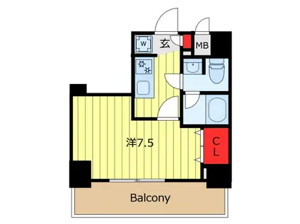 ドルチェ日暮里弐番館(1K/8階)の間取り写真