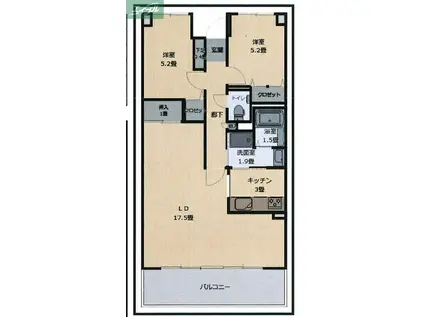 グランコート野田(2LDK/5階)の間取り写真