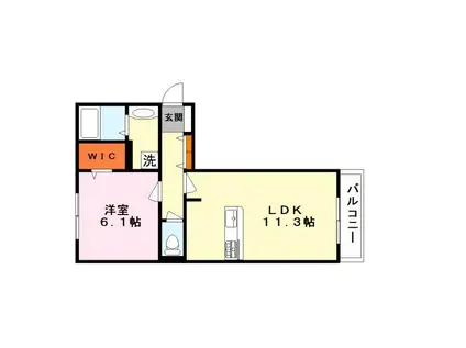 JR東海道本線 草津駅(滋賀) 徒歩20分 3階建 築12年(1LDK/2階)の間取り写真
