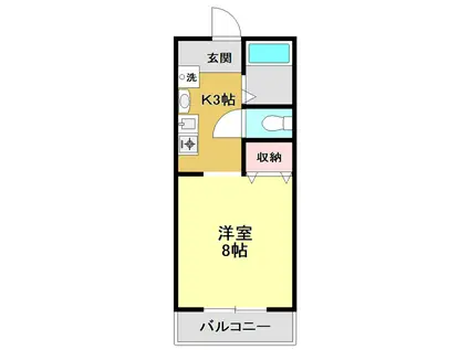 フィットハイム比島(ワンルーム/2階)の間取り写真