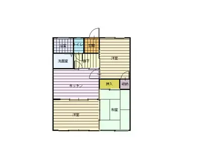ハイツサンヴェール(3DK/2階)の間取り写真