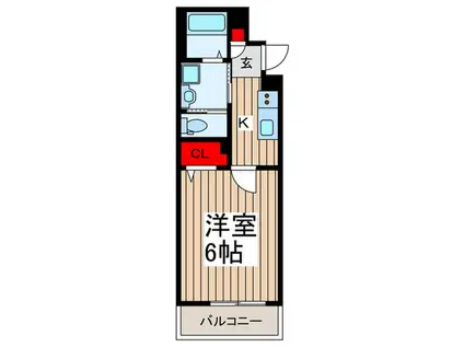 リベルテ柳瀬川(1K/1階)の間取り写真