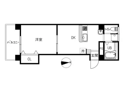 パウゼII(1LDK/4階)の間取り写真