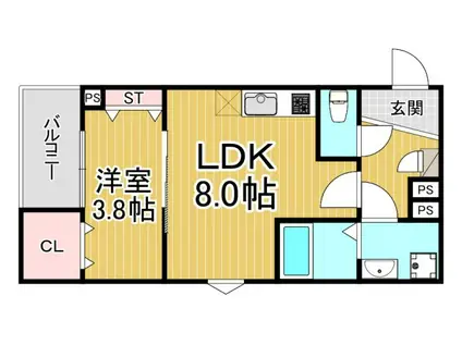 シエーナ川西美園(1LDK/1階)の間取り写真