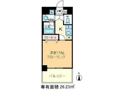 エルフォルテ赤羽(1K/2階)の間取り写真
