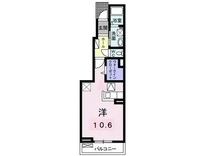 ムーンライト桜I(ワンルーム/1階)の間取り写真