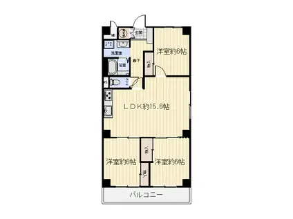 レインボー港南台(3LDK/7階)の間取り写真