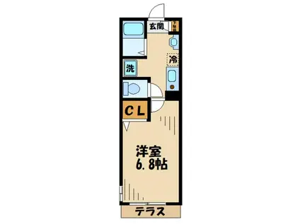 コンフォートK(1K/1階)の間取り写真