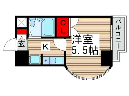 T′S GARDEN南柏(1K/2階)の間取り写真