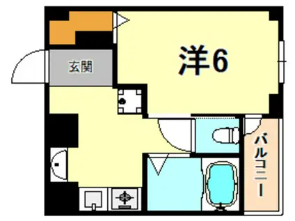 シャトレ六甲(1K/2階)の間取り写真
