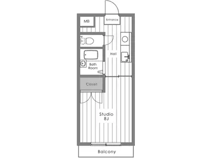パストラルコート(1K/3階)の間取り写真