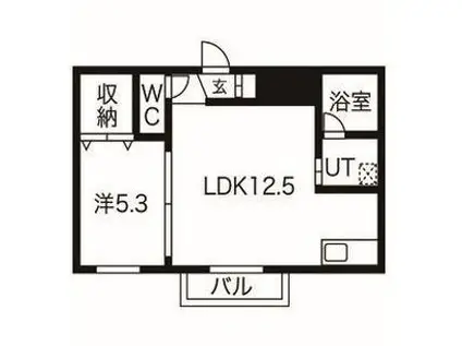 グランディール(1LDK/4階)の間取り写真