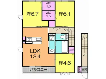 シトラスI(3LDK/2階)の間取り写真