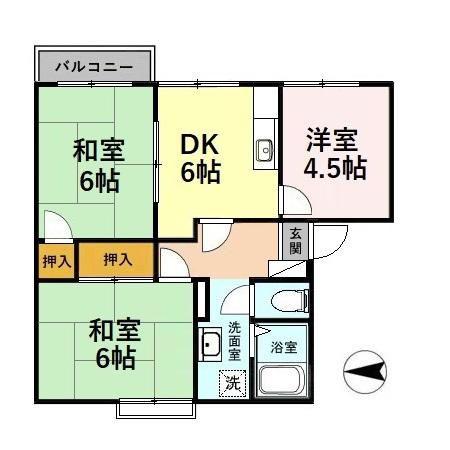 フレグランス パヒューム(3DK/2階)の間取り写真