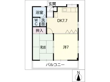 コーポ静(2DK/2階)の間取り写真