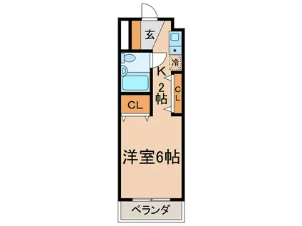 幸寿 カーサベルデ(1K/2階)の間取り写真