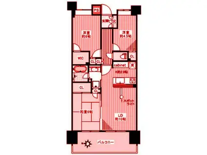 クレストシティ宮崎台(3LDK/7階)の間取り写真