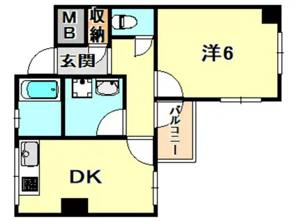 アーバンコモード新長田(1DK/9階)の間取り写真