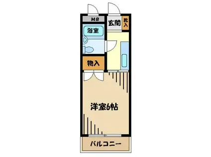 ラフィーネ昭島(1K/2階)の間取り写真