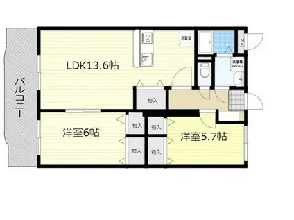 フォレスト(2LDK/1階)の間取り写真