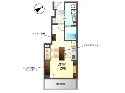 サンフェリーチェS(ワンルーム/1階)の間取り写真