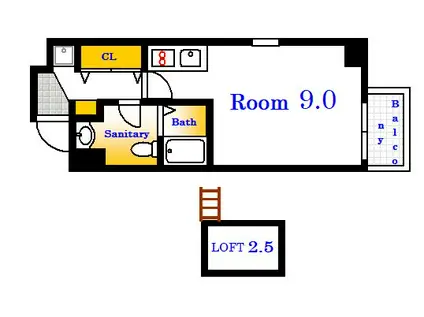 ファンタジービル(ワンルーム/3階)の間取り写真