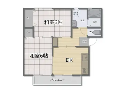 ボナールニシオ(1LDK/2階)の間取り写真