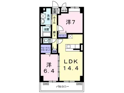 AROMA ARK 京田辺(2LDK/3階)の間取り写真