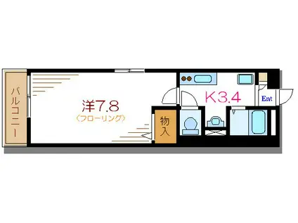 グリーンシャトル(1K/3階)の間取り写真