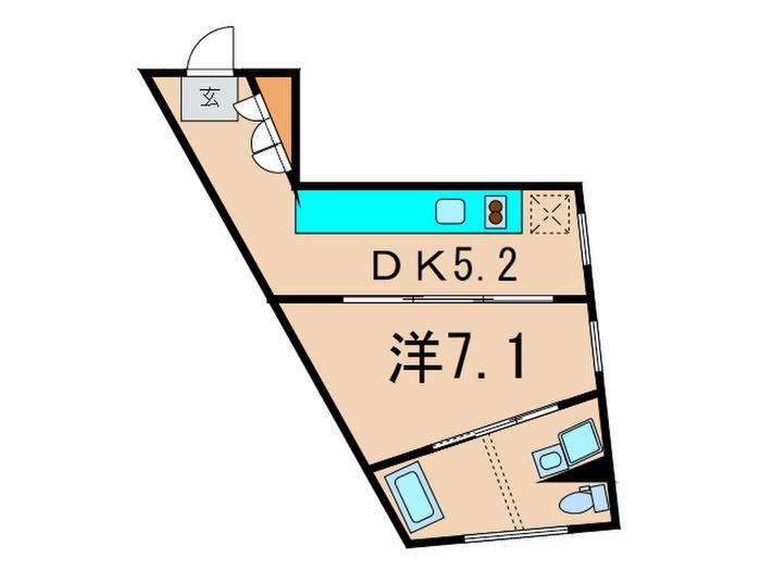 TREFORM(1DK/1階)の間取り写真