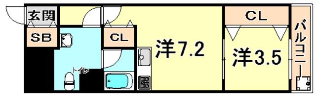 アロハ灘(1DK/1階)の間取り写真