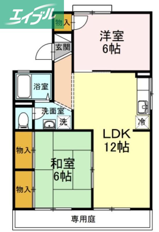 ハイツプロミネンス(2LDK/1階)の間取り写真