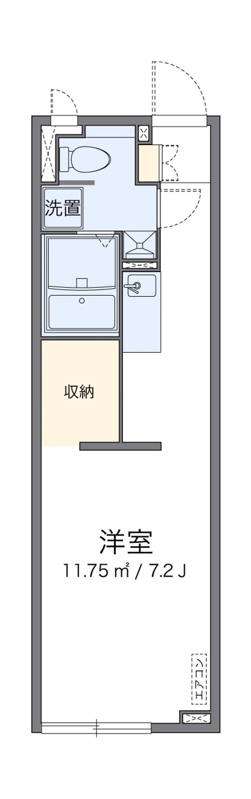アルクソレイユ(1K/1階)の間取り写真