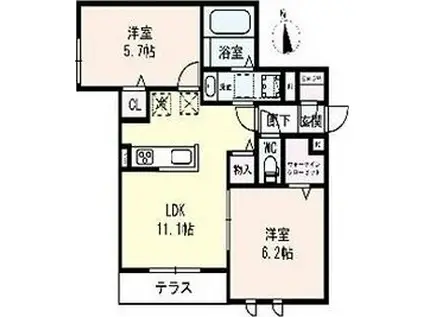 D-ROOM緑橋(2LDK/2階)の間取り写真