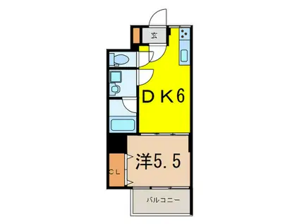 マンション南目黒苑(1DK/1階)の間取り写真