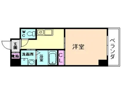 ドゥーエ本庄(1K/10階)の間取り写真