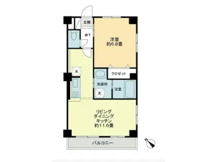 グローリー琴浦(1LDK/2階)の間取り写真