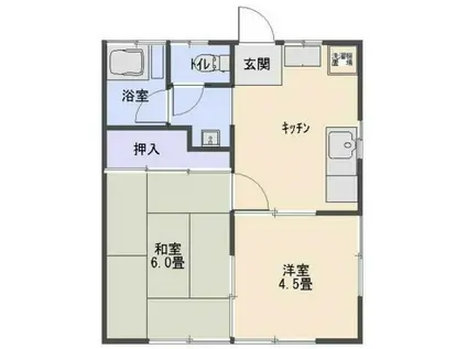 鹿沼公園ハイツ(2DK/1階)の間取り写真