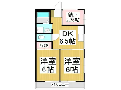 アプリコットハイツ(2SDK/2階)の間取り写真