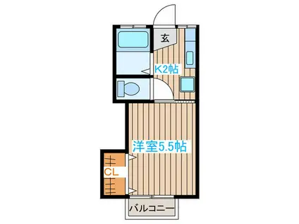 フォーオール七北田(1K/1階)の間取り写真