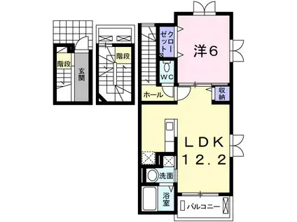 エスタ・シオン(1LDK/3階)の間取り写真