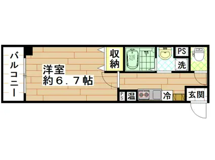 IF俊徳道(1K/5階)の間取り写真