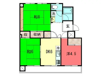 東大路高野第2(3DK/1階)の間取り写真