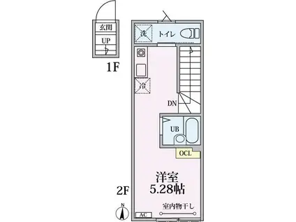 エクセルコート桜台(1K/2階)の間取り写真