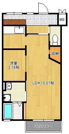 リオ セレッソ(1LDK/4階)の間取り写真