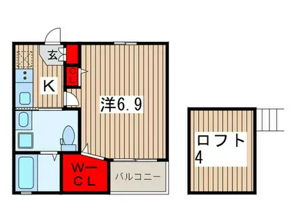 フォレスタ西千葉(1K/2階)の間取り写真